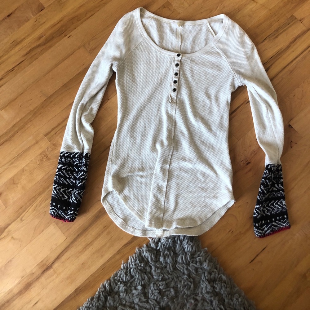 Free People waffle knit long sleeve